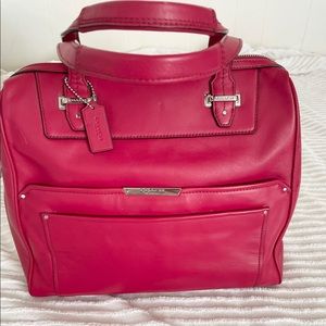 COACH red leather tote